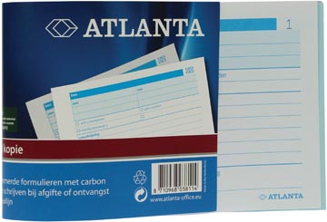 Atlanta by jalema carnets à souches numéroté 1-100, 100 feuilles en double, avec carbone