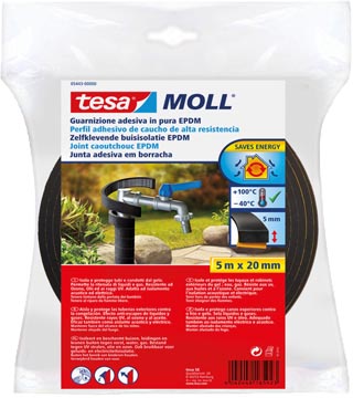 Tesa moll  isolation des tuyaux epdm, 5 m x 20 mm, noir