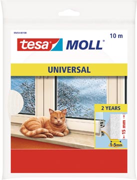 Tesa moll universal coupe-vent, 10 m x 15 mm, blanc