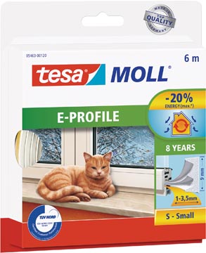 Tesa moll classic coupe-vent e-profil, 6 m, blanc