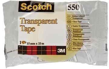 Scotch ruban adhésif transparent 550, ft 15 mm x 33 m