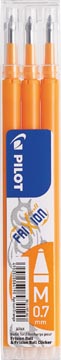 Pilot recharge pour frixion ball et frixion ball clicker orange abricot, boîte de 3 pièces