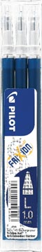 Pilot recharge stylo bille frixion ball/clicker, bleu-noir, étui de 3 pièces