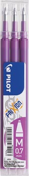 Pilot recharge pour frixion ball et frixion ball clicker mauve, boîte de 3 pièces