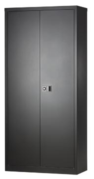 Bisley armoire à portes battantes, ft 195 x 91,4 x 40 cm (h x l x p), 4 tablettes, noir