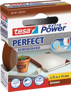 Tesa extra power perfect, ft 19 mm x 2,75 m, brun