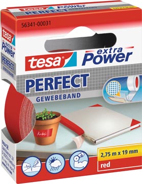 Tesa extra power perfect, ft 19 mm x 2,75 m, rouge