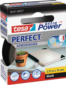 Tesa extra power perfect, ft 19 mm x 2,75 m, noir