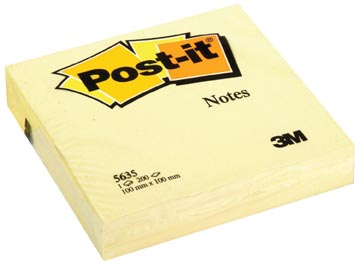 Post-it notes, ft 101 x 101 mm, jaune, bloc de 200 feuilles