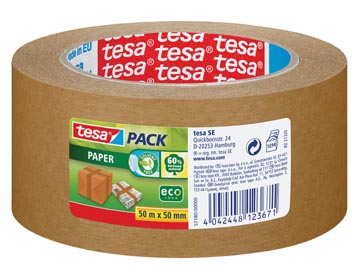 Tesa ruban adhésif d'emballage paper, ft 50 mm x 50 m, en papier, brun