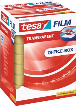 Tesa ruban adhésif, transparent, ft 19 mm x 66 m, 8 rouleaux