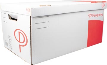 Pergamy conteneur à archives, 52 x 26 x 34 cm (l x h x p), blanc, montage manuel