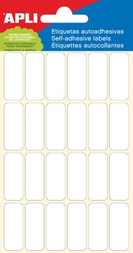 Apli étiquettes blanches ft 12 x 30 mm (l x h), 144 pièces, 24 par feuille (2671)