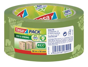 Tesapack eco & strong ecologo, ft 50 mm x 66 m, pvc, vert