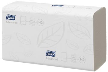 Tork essuie-mains en papier xpress, multifold, 2 plis, 190 feuilles, système h2, paquet de 20 pièces