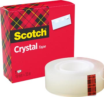 Scotch ruban adhésif crystal, ft 19 mm x 33 m, boîte de 1 rouleau