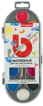 Bruynzeel kids peinture à l'eau, set de 12 couleurs assorties