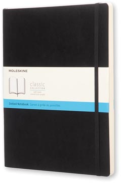 Moleskine carnet de notes, ft a4, pointillé, couverture solide, 192 pages, noir