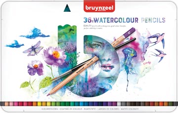 Bruynzeel crayons à aquarelle expression, boîte de 36 pièces