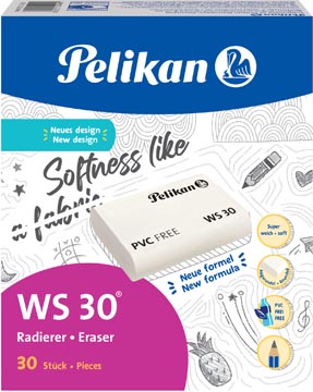 Pelikan gomme ws 30, boîte de 30 pièces