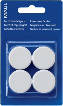 Maul aimant solid, ø32mm, 0,8kg, blister 4 pces, blanc