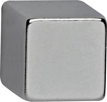 Maul aimant néodyme, forme cube, 1x1x1cm, 3,8kg, blist 4pc, argent, pour le verre et le tableau blanc