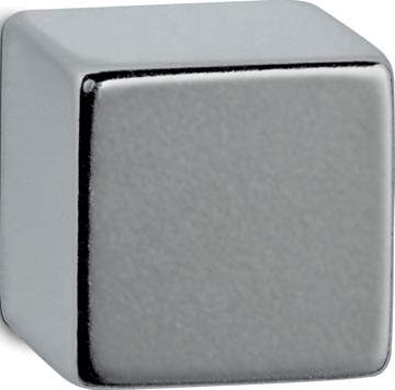 Maul aimant néodyme cube, 20x20x20 mm, 20 kg, blist 1pc, argent, pour le verre et le tableau blanc