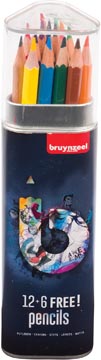 Bruynzeel crayon de couleur dark, etui de 12+6 pièces gratuit