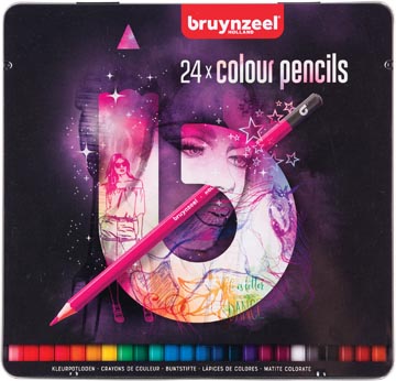 Bruynzeel crayon de couleur ligh, boîte en métal de 24 pièces