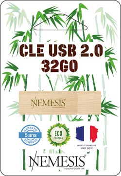 Nemesis clé usb, bambou, 32 go