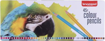 Bruynzeel crayon de couleur perroquet, boîte métallique de 45 crayons