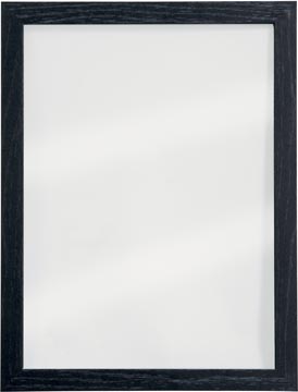 Securit ardoise woody, transparent avec cadre noir, ft 30 x 40 cm, en bois avec finition laquée noire