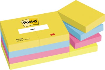 Post-it notes vitalité, ft 38 x 51 mm, paquet de 12 blocs