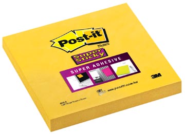 Post-it super sticky notes, 90 feuilles, ft 76 x 76 mm, jaune fluo