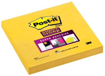 Post-it super sticky notes, 90 feuilles, ft 76 x 76 mm, jaune