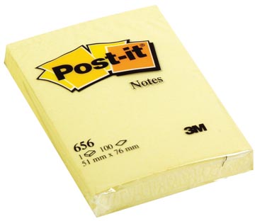 Post-it notes, ft 51 x 76 mm, jaune, bloc de 100 feuilles