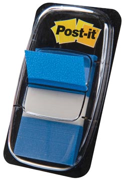 Post-it index standard, ft 25,4 x 43,2 mm, dévidoir avec 50 cavaliers, bleu