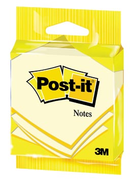 Post-it notes, 100 feuilles, ft 76 x 76 mm, jaune, sous blister