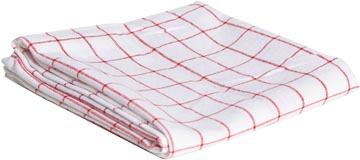 Cosy essuie-mains, ft 72 x 50 cm, quadrillé, blanc/rouge