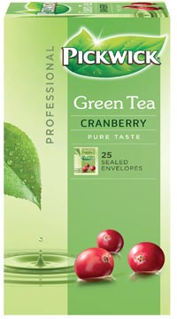 Pickwick thé, thé vert cranberry, paquet de 25 sachets