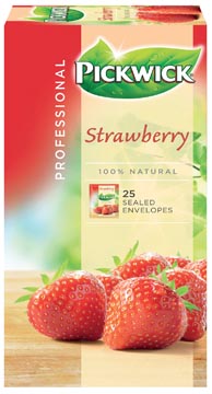 Pickwick thé, fraise, paquet de 25 sachets