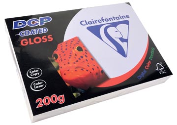 Clairefontaine dcp papier de présentation coated gloss ft a4, 200 g, paquet van 250 feuilles