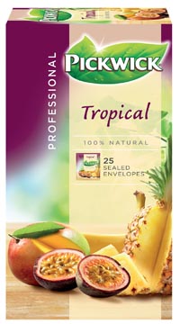 Pickwick thé, fruits tropicaux, paquet de 25 sachets