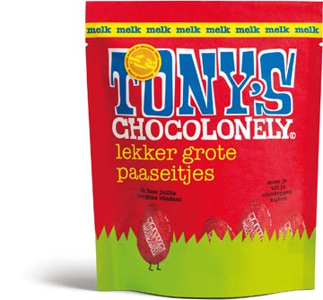 Tony's chocolonely sachet avec oeufs en chocolat, lait, 180 g