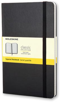 Moleskine carnet de notes, ft 9 x 14 cm, geruit, couverture solide, 192 pages, noir