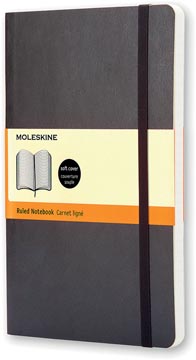 Moleskine carnet de notes, ft 9 x 14 cm, ligné, couverture flexible, 192 pages, noir