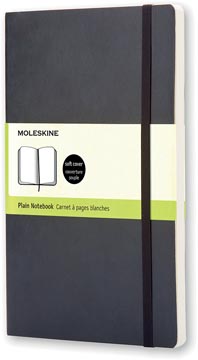 Moleskine carnet de notes, ft 13 x 21 cm, uni, couverture flexible, 192 pages, noir