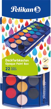 Pelikan boîte de couleurs gouaches paintbox, 22 godets