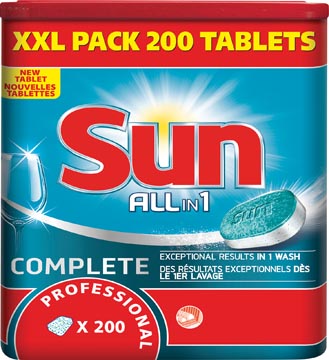 Sun tablettes lave-vaisselle all in one, paquet de 200 pièces