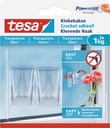 Tesa crochet adhésif pour des surfaces intérieures transparentes et verre, supporte 1 kg